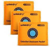 wisedry 200g [3 Packs] Rechargeable Desiccant Packs for Storage, Color Indicating Silica Gel Desiccant Packets, Reusable Moisture Absorbers Bags for Clothes, Suitcase, Gun Safe, Tool Box