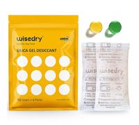wisedry 50 Gram [4PACKS] Silica Gel Sachets Desiccant Packs Reusable Microwave Fast Reactivate in 2MINS Moisture Absorber for Closet Gun Safes Bathroom Bedroom Basement Storage Food Grade