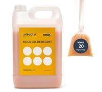 wisedry Silica Gel Desiccant Beads Bulk Reusable with Color Indicating Orange to Green Bead Size 2-4 mm Rechargeable with 20 Pcs Organza Drawstring Bags - 3,6 kg [ 8 LBS ]