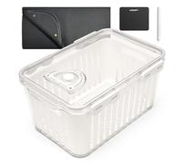 wisedry Silica Gel Flower Drying Container, One Step Retrieve Dried Flowers, 11.5''L X 7.7''W X 6''H Storage Box with Cleanup Mat, Erasable Pen & Adhesive Label (Silica Gel Crystals Not Included)