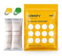 Wisedry Silica Gel Sachets, [112g x 4 Packs] Food Grade Desiccant Sachets, Microwave Fast Reactivate Silica Gel Packets, Moisture Indicating & Reusable for Clothes, Food, Storage Boxes