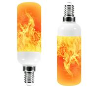 WISEFIN LED Flame Effect Light Bulb,E14 Base 5W Flickering Light Bulbs,3 Modes Candelabra Candle Fire Light Blubs,for Christmas Home Garden Party Decoration,2 Pack