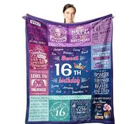 Wisegem 16th Birthday Gifts for Girls - Sweet 16 Gifts for Girls - 16 Year Old 60"X50" Blanket for Birthday - Gifts for 16 Year Old Girl - 16th Birthday Gift Ideas - Sweet Sixteen Birthday Decorations