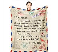 Wisegem Niece Blanket 60"x50" - Gifts from Auntie and Uncle - Birthday and Graduation Ideas