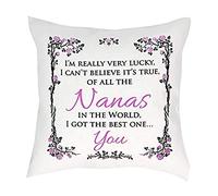 Wisegoats Of All The Nanas In The World I Got The Best One.You themed Cushion Cover Throw Pillow Cover with Insert Mothers/Fathers Day,Birthday Gift. (Satin Cover)
