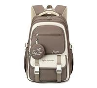 WISEHUBY Backpack For Teenagers Girls Student Backpack Printed Children Waterproof School Bag Shoulder Bag-Khaki