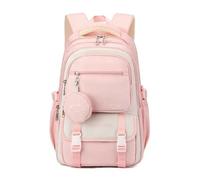 WISEHUBY Backpack For Teenagers Girls Student Backpack Printed Children Waterproof School Bag Shoulder Bag-Pink