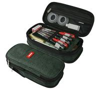 WISEHUBY Folding Pencil Case Pencil Bag Student Zippered Stationery Bag Storage Bag-Black