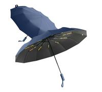 WISEHUBY Umbrella Automatic Sun Umbrella Double Layer Strong Windproof Sunscreen Women'S Dual-Use Parasol-Navy Blue