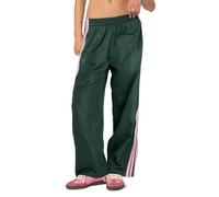 WISEHUBY Versatile Women'S Trousers Street Straight Loose Casual Pants Slim Fit Sports Pants Fashion Striped Pants-Green-M