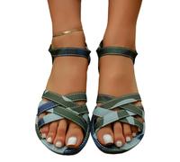 WISEHUBY Women Sandals Summer Women Flat Sandals Bottom Roman Strap Sandals With Non Slip Rubber Soles Ladies Daily Sandalia