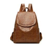 WISEHUBY Women Soft Pu Leather Backpack Fashion Female Shoulder Bag Sac A Dos Ladies Bagpack Mochilas School Bags For Teenage Girls-Yellow Brown