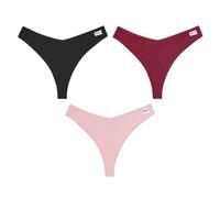 WISEHUBY Women'S Cotton Thongs 3Pcs Comfortable Waffle G-String Female Low-Rise T-Back Underwear S-Xl Bikini Underpants Lingerie
