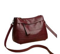 WISEHUBY Women'S Handbag, Retro Shoulder Bag, Crossbody Bag - Lightweight Adjustable Shoulder Strap, Large Capacity, Zip Closure-Burgundy