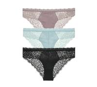WISEHUBY Women'S Panties - Seamless Lace Transparent Hollow Low-Rise Triangle Panties, Solid Color Soft And Breathable Underwear 3Pcs/Set