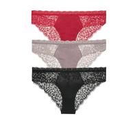 WISEHUBY Women'S Panties - Seamless Lace Transparent Hollow Low-Rise Triangle Panties, Solid Color Soft And Breathable Underwear 3Pcs/Set