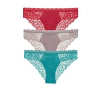 WISEHUBY Women'S Panties - Seamless Lace Transparent Hollow Low-Rise Triangle Panties, Solid Color Soft And Breathable Underwear 3Pcs/Set