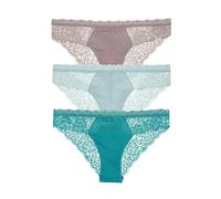 WISEHUBY Women'S Panties - Seamless Lace Transparent Hollow Low-Rise Triangle Panties, Solid Color Soft And Breathable Underwear 3Pcs/Set