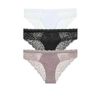 WISEHUBY Women'S Panties - Seamless Lace Transparent Hollow Low-Rise Triangle Panties, Solid Color Soft And Breathable Underwear 3Pcs/Set