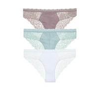 WISEHUBY Women'S Panties - Seamless Lace Transparent Hollow Low-Rise Triangle Panties, Solid Color Soft And Breathable Underwear 3Pcs/Set