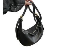 WISEHUBY Women'S Shoulder Bag - Pu Leather Tote/Crossbody Bag; Minimalist Casual Handbag; Hobo Bag; Stylish, Spacious Bag-Black