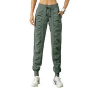 WISEHUBY Women'S Trousers Pleated Pants Leggings Fitness Sports Pants Loose Drawstring Pants Running Casual-Army Green-Xxl
