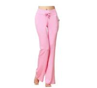 WISEHUBY Women'S Trousers Wide Leg Casual Pants Cotton Yoga Pants With Pockets High Waist Drawstring Sports Pants-Image Color_A-L