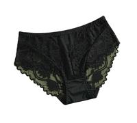 WISEHUBY Women'S Underwear Large Size Briefs Seamless Hollow Underwear-Black-2Xl