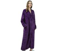 WISEHUBY Women'S Winter Bathrobe, Extra Long And Warm Bathrobe, Maternity Zipper Style, Plus Size Loungewear Unisex Style-Purple-Xl