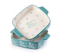 Wisenvoy Baking Dish 9x9 Baking Pan Ceramic Brownie Pan Casserole Dish 2-pcs Lasagna Pan Square Bakeware Sets