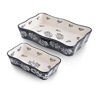 Wisenvoy Baking Dish Casserole Dish Ceramic Lasagna Pan 2-Pcs Bakeware Sets Baking Dishes Baking Set Baking Dish Set