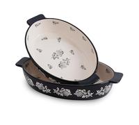 Wisenvoy Casserole Dish Baking Dish Ceramic Au Gratin Baking Dish Lasagna Pan Oval 2 pcs Casserole Dishes for Oven