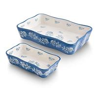 Wisenvoy Casserole dishes for oven Lasagna pan 2-Pcs Baking dish Casserole dish Baking dishes for oven Baking dish set