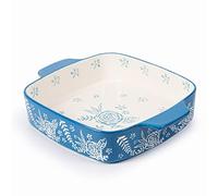 Wisenvoy Ceramic Baking Dish - 9x9 Square Rose Dish Pan Set for Brownies, Casseroles, Lasagna