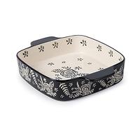 Wisenvoy Ceramic Baking Dish - 9x9 Square Rose Dish Pan Set for Brownies, Casseroles, Lasagna