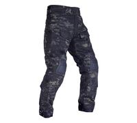 WISEONUS Men's Combat Pants Airsoft Trousers Paintball Shooting Multi-Pocket Work Hiking Hunting Tactical Pants (UK, Alpha, M, Regular, Regular, Black-CP)
