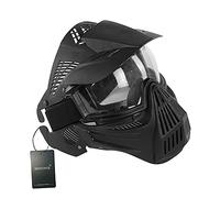WISEONUS Paintball Mask Tactical Airsoft Mask Full Face Clear Protective Mask Gear for BB Gun Shooting Protection Halloween Costume Accessories (Black)