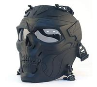 WISEONUS Paintball Tactical Skull Mask Protective Gear Full Face Grey Clear Lens Mask for Hunting Cosplay CS Wargame Halloween