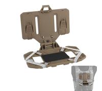 WISEONUS Tactical Vest Molle Phone Holder Chest Phone Foldable Navigation Board Cellphone Molle Mount Carrier Accessories for Phone Screen Size 4.7"-6.7" (Tan)