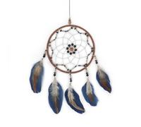 WisePoint Blue Dream Catcher, Handmade Rattan Large Dream Catchers with Feathers and ABS Beads, Wall Hanging Decoration Ornaments for Living Room, Bedroom to Have a Good Mood and Sleep (Blue)