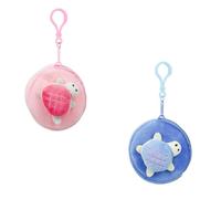 WisePoint Coin Purse 2pcs, Soft Plush Coin Pouch Turtle Small Purse with Smooth Zipper, Funny Money Pouch for Coin, Receipts, Door Cards (Style 2)