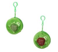 WisePoint Coin Purse 2pcs, Soft Plush Coin Pouch Turtle Small Purse with Smooth Zipper, Funny Money Pouch for Coin, Receipts, Door Cards (Style 1)