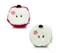 WisePoint Coin Purse 2PCS, Soft Plush Small Purse Fruit Shaped Coin Pouch with Detachable Keychain, Cute Money Pouch for Strolling, Walking The Dog, Shopping (red+Green)