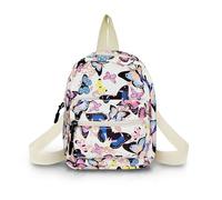 WisePoint Girls Backpack, Nylon Casual Daypacks Small Backpacks for Women and Girls, Exquisite Women's Fashion Backpacks Ladies Backpack Handbags for Travelling, Shopping, Working (Colorful Butterfly)