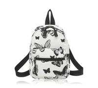 WisePoint Girls Backpack, Nylon Casual Daypacks Small Backpacks for Women and Girls, Exquisite Women's Fashion Backpacks Ladies Backpack Handbags for Travelling, Shopping, Working (Black Butterfly)