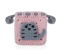 WisePoint Hand-made Coin Purse Pouch, Crocheted Coin Bag Small Coin Purse for Women and Girls, Drawstring Mini Coin Purse Cute Coin Purse Exquisite Change Purse Wallet for Coin, Keys, pink, Cute