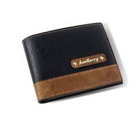 WisePoint Mens Wallet, PU Leather Card Wallet with7 Card Slots for Men, Fashionable and Practical Slim Wallet with Color Blocking Design for Casual and Formal Occasions, black