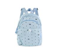 WisePoint Mini Bow Backpack for Women, Multi-Pocket Women Backpack with Zipper, Cute Lightweight Nylon Daypack for Travel, Blue, Mini, Casual