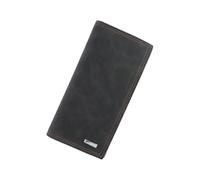 WisePoint Minimalism Trifold Wallet, PU Card Holder Men with Zip Pocket, 12 Card Slots, ID Window, and 2 Banknote Compartments, Large Capacity Personalised Gifts for Daily Use, Travel, Black, M