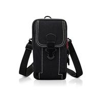 WisePoint Molle Pouch for Men, Canvas Mobile Phone Belt Pouch Cell Phone Pouch with Belt Loop, Multifunctional Hiking Waist Bag with Cell Phone Holster for Hiking, Shopping (black)